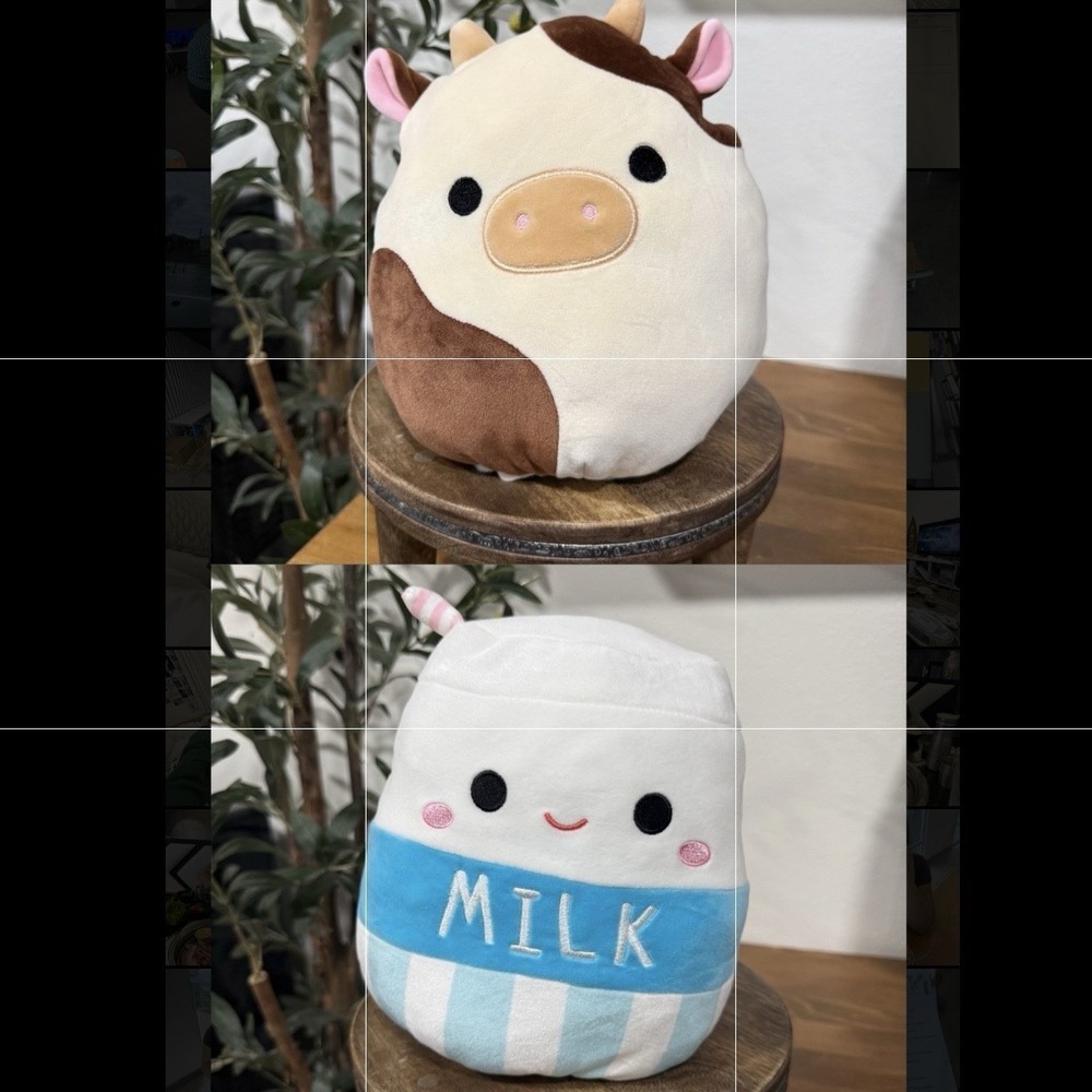 Squishmallows 8"‎ Flip-A-Mallows Reversible Ronnie Cow And Melly Milk